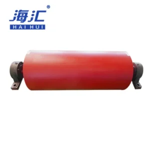 Tail and bend pulley for heavy duty belt conveyor transport