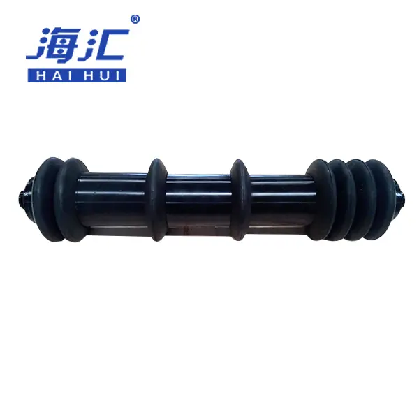 Belt conveyor rubber disc roller with rubber ring
