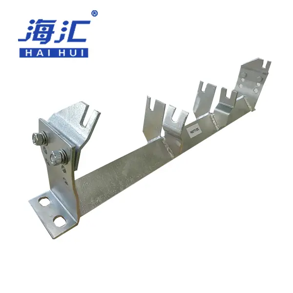 Impact idler roller with rubber ring for heavy belt conveyor