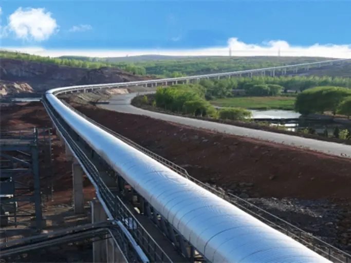 Indian customer 3.8KM limestone transportation project - belt conveyor, rollers, rollers, roller brackets